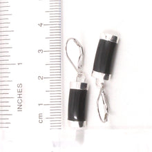 Load image into Gallery viewer, Solid Sterling Silver 925 Black Onyx Curved Leverback Earrings