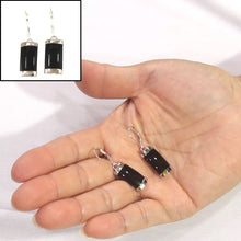 Load image into Gallery viewer, Solid Sterling Silver 925 Curved Black Onyx Leverback Earrings