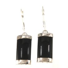 Load image into Gallery viewer, Solid Sterling Silver 925 Curved Black Onyx Leverback Earrings