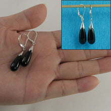 Load image into Gallery viewer, Solid Sterling Silver 925 Raindrop Black Onyx Lever Back Earrings