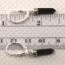 Load image into Gallery viewer, Solid Sterling Silver 925 Black Onyx Hexagonal Point Earrings