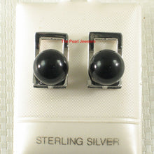 Load image into Gallery viewer, Solid Sterling Silver 925 Black Onyx Stud Earrings (10mm)