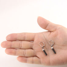 Load image into Gallery viewer, Solid Sterling Silver 925 Black Onyx Tube Leverback Earrings