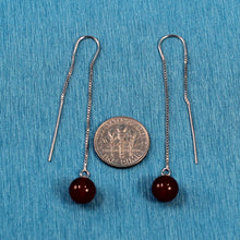 Load image into Gallery viewer, Solid Sterling Silver 925 Box Chain Carnelian Earrings