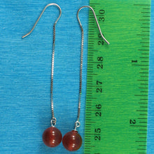 Load image into Gallery viewer, Solid Sterling Silver 925 Box Chain Carnelian Earrings