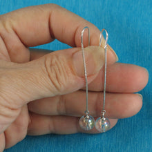 Load image into Gallery viewer, Solid Sterling Silver 925 Box Chain Crystal Earrings