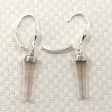 Load image into Gallery viewer, Solid Sterling Silver 925 Crystal Hexagonal Point Earrings (32mm)