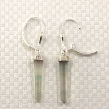 Load image into Gallery viewer, Solid Sterling Silver 925 Crystal Hexagonal Point Earrings (40mm)