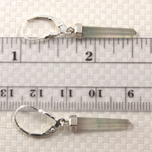 Load image into Gallery viewer, Solid Sterling Silver 925 Crystal Hexagonal Point Earrings (40mm)