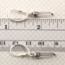 Load image into Gallery viewer, Solid Sterling Silver 925 Crystal Hexagonal Point Earrings (35mm)