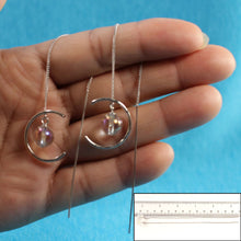 Load image into Gallery viewer, Solid Sterling Silver 925 Crystal Threader Earrings