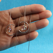 Load image into Gallery viewer, Solid Sterling Silver 925 Crystal Threader Earrings