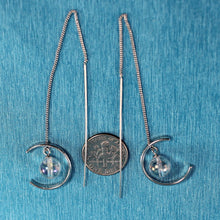 Load image into Gallery viewer, Solid Sterling Silver 925 Crystal Threader Earrings