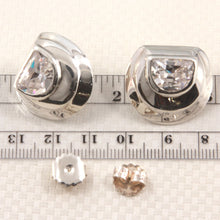 Load image into Gallery viewer, Solid Sterling Silver 925 Cubic Zirconia Halo Large Stud Earrings