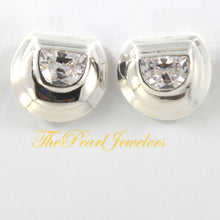 Load image into Gallery viewer, Solid Sterling Silver 925 Cubic Zirconia Halo Large Stud Earrings