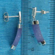Load image into Gallery viewer, Solid Sterling Silver 925 Good Fortune Lavender Jade Dangle Earrings