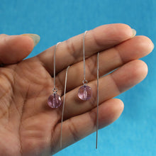 Load image into Gallery viewer, Solid Sterling Silver 925 Faceted Amethyst Threader Earrings