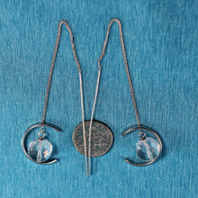 Load image into Gallery viewer, Solid Sterling Silver 925 Faceted Crystal Threader Earrings