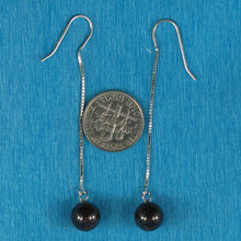 Load image into Gallery viewer, Solid Sterling Silver 925 Box Chain Garnet Earrings