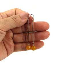 Load image into Gallery viewer, Solid Sterling Silver 925 Box Chain Golden Agate Earrings