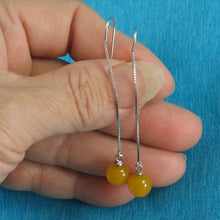 Load image into Gallery viewer, Solid Sterling Silver 925 Box Chain Golden Agate Earrings