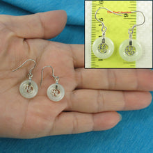 Load image into Gallery viewer, Solid Sterling Silver 925 Good Fortune Celadon Jade Hook Earrings
