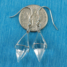 Load image into Gallery viewer, Solid Sterling Silver 925 Good Fortune Crystal Hook Earrings
