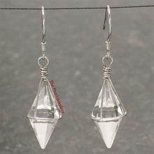 Load image into Gallery viewer, Solid Sterling Silver 925 Good Fortune Crystal Hook Earrings (Silver)