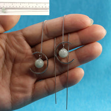 Load image into Gallery viewer, Solid Sterling Silver 925 Jade Bead Threader Earrings