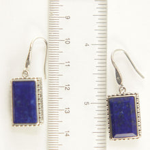 Load image into Gallery viewer, Solid Sterling Silver 925 Lapis Lazuli Antique Finish Hook Earrings
