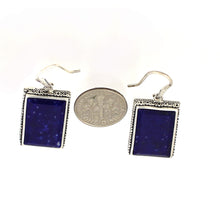 Load image into Gallery viewer, Solid Sterling Silver 925 Lapis Lazuli Antique Hook Earrings