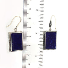 Load image into Gallery viewer, Solid Sterling Silver 925 Lapis Lazuli Antique Hook Earrings