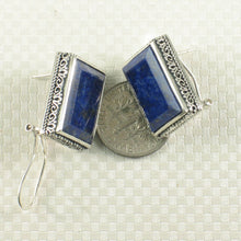 Load image into Gallery viewer, Solid Sterling Silver 925 Lapis Lazuli Omega Clip Earrings