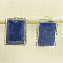 Load image into Gallery viewer, Solid Sterling Silver 925 Lapis Lazuli Omega Clip Earrings