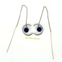 Load image into Gallery viewer, Solid Sterling Silver 925 Lapis Lazuli Threader Earrings