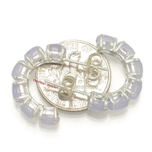 Load image into Gallery viewer, Solid Sterling Silver 925 Lavender Jade 12-Stone C Hoop Earrings