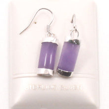 Load image into Gallery viewer, Solid Sterling Silver 925 Lavender Jade Curved Fish Hook Earrings