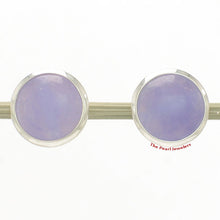 Load image into Gallery viewer, Solid Sterling Silver 925 Lavender Jade Dome Tablet Stud Earrings