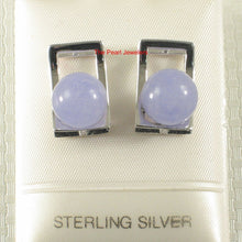 Load image into Gallery viewer, Solid Sterling Silver 925 Lavender Jade Stud Earrings (10mm)