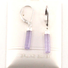 Load image into Gallery viewer, Solid Sterling Silver 925 Lavender Jade Tube Leverback Earrings