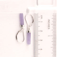 Load image into Gallery viewer, Solid Sterling Silver 925 Lavender Jade Tube Leverback Earrings