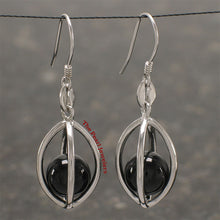 Load image into Gallery viewer, Solid Sterling Silver 925 Lucky Lantern Black Onyx Hook Earrings