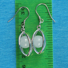 Load image into Gallery viewer, Solid Sterling Silver 925 Lucky Lantern Jade Hook Earrings