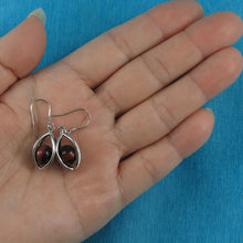 Load image into Gallery viewer, Solid Sterling Silver 925 Lucky Lantern Red Tiger Eye Hook Earrings