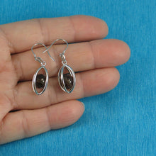 Load image into Gallery viewer, Solid Sterling Silver 925 Lucky Lantern Smoky Quartz Hook Earrings