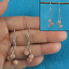 Load image into Gallery viewer, Solid Sterling Silver 925 Box Chain Moonstone Earrings