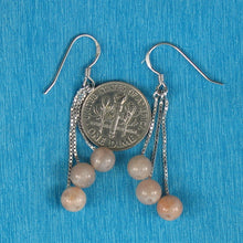 Load image into Gallery viewer, Solid Sterling Silver 925 Box Chain Moonstone Earrings