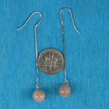 Load image into Gallery viewer, Solid Sterling Silver 925 Box Chain Moonstone Earrings