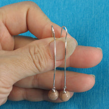 Load image into Gallery viewer, Solid Sterling Silver 925 Box Chain Moonstone Earrings