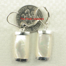 Load image into Gallery viewer, Solid Sterling Silver 925 Curved Mother of Pearl Leverback Earrings